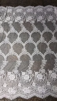 

Lace store wedding ball gown lace fabric 2019 NEW arrival eyelash french lace fabric 3 meters for princess wedding dress making!