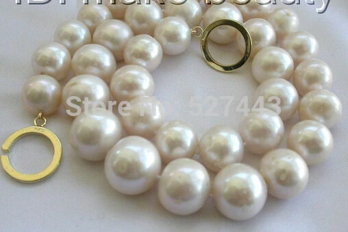

Wholesale fast stunning wow big 12mm round white freshwater cultured pearl necklace AAA