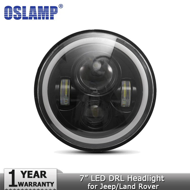 Oslamp 7 дюймовые фары Желтый Белый Halo угол глаза светодиодный для авто 12v Jeep Wrangler JK
