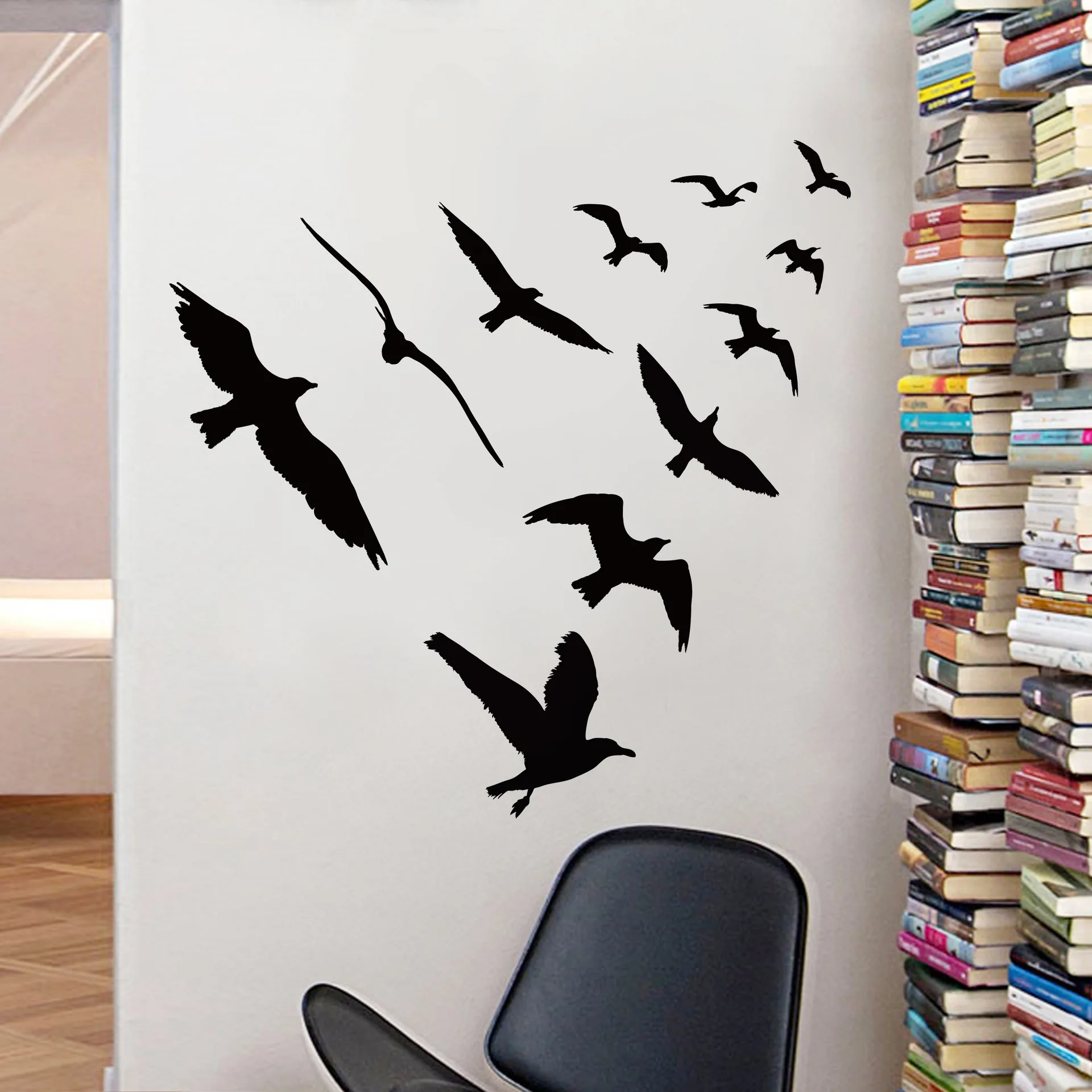Waterproof Large Flying Birds V shape Wall Sticker Wall Stickers Home