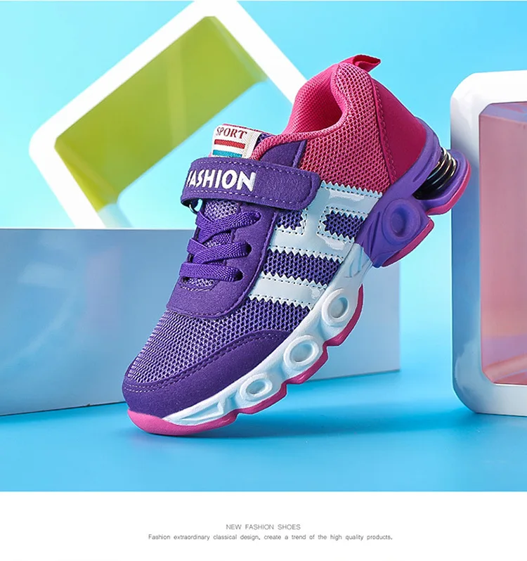 Casuais para Crianças Design de Amortecimento Tênis de Corrida para Meninas Tamanho Crianças Sapatos Meninos Esporte Respirável Malha Formadores 26-39 24 Mamãe e Bebê