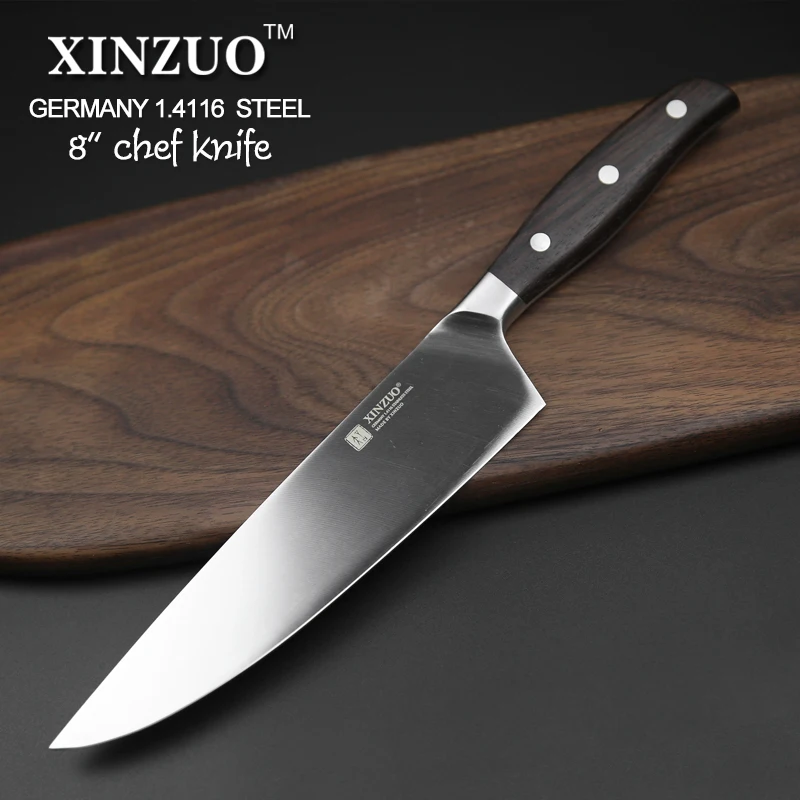 XINZUO 8 ''нож шеф-повара высокоуглеродистая немецкая сталь кухонные ножи Кливер овощной нож палисандр Ручка Кухня Шеф повара инструменты