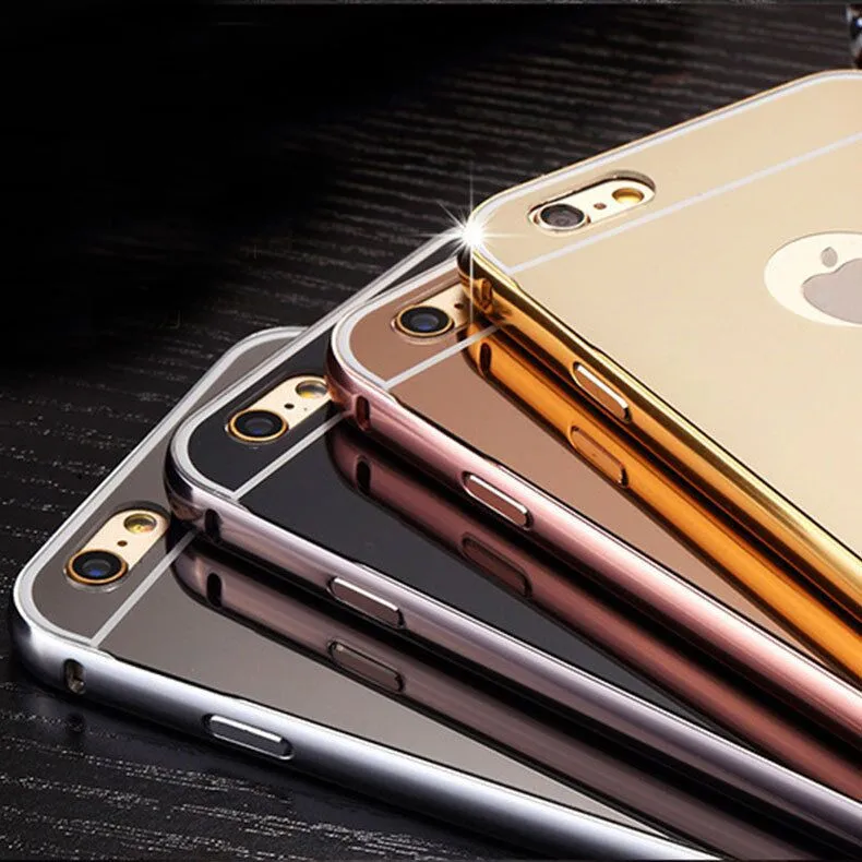Для iPhone X 10 зеркало роскошное покрытие для чехла Алюминий металлический зеркальный корпус для iPhone 6 6S 7 8 Plus SE 5S 5 4S 4 чехол Крышка для iPhone 8 7