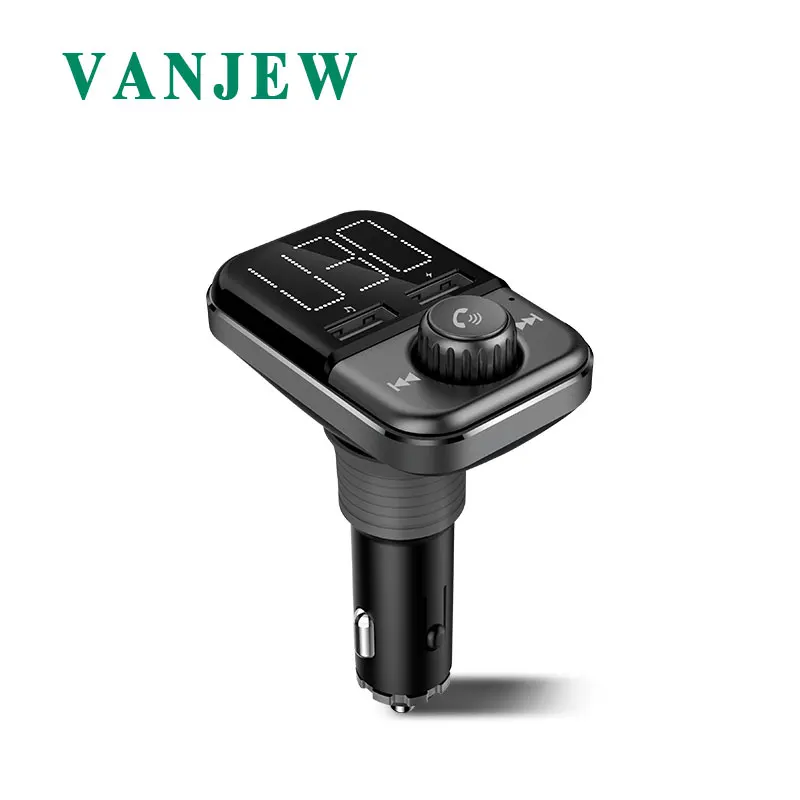 Автомобильный FM трансмиттер VANJEW BT72 с поддержкой Bluetooth и 2 USB