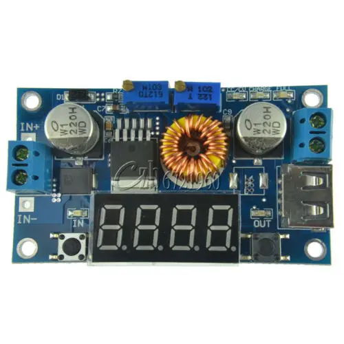 Регулируемый 5A CC/CV понижающий модуль светодио дный светодиодный драйвер с USB вольтметром - изображение