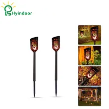 Солнечный светодиодный лампы-факелы водонепроницаемый газон лампы сад пейзаж настенная лампа для веранды украшения сада
