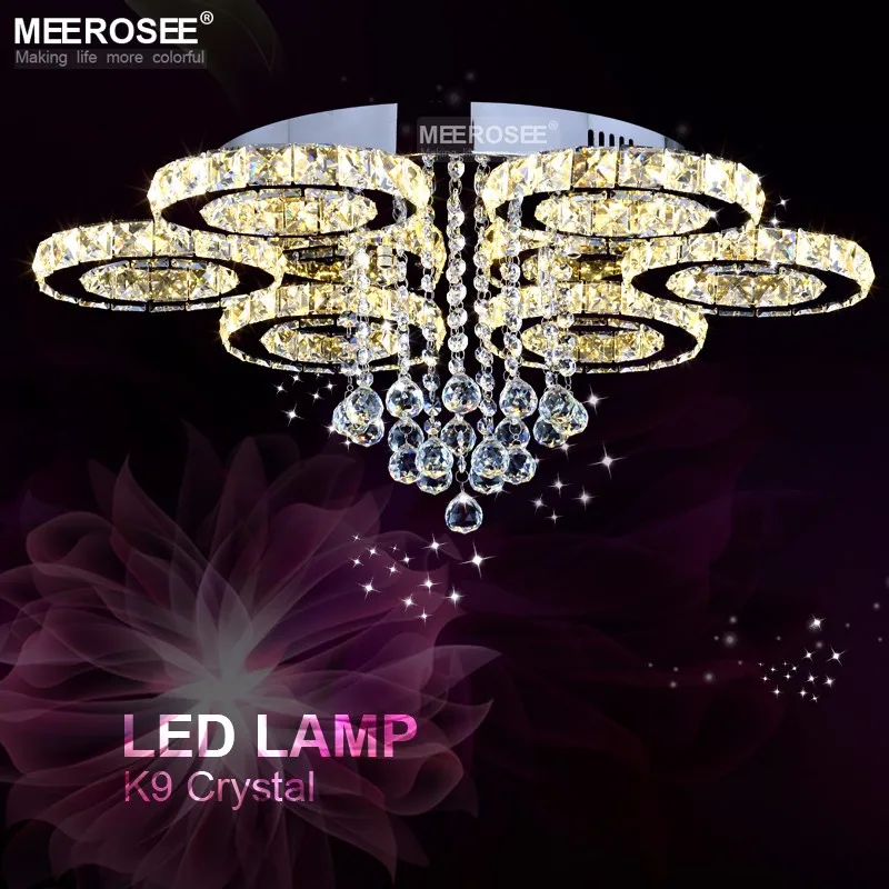 Дизайн, Хрустальный потолочный светильник, Алмазный светодиодный хрустальный светильник для столовой, гостиной, кольцевые круглые люстры, Lamparas de techo Home