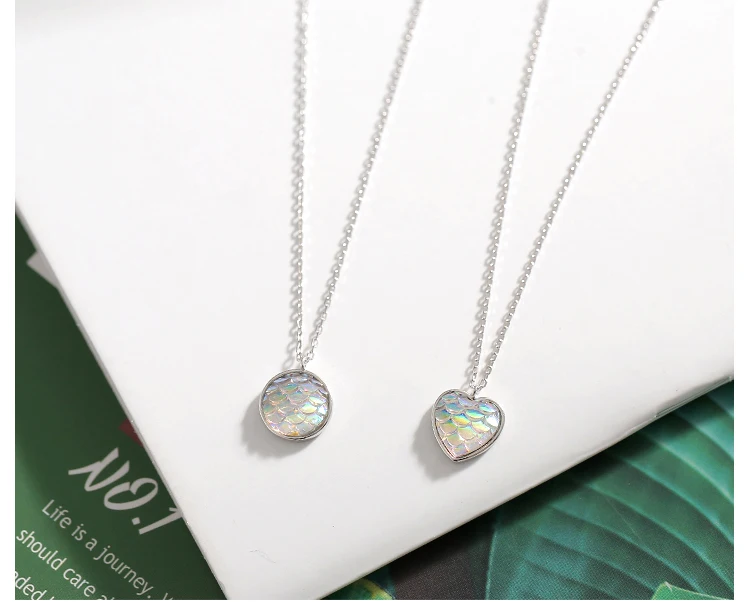 925 sterling silver Mermaid heart pendant necklace 01