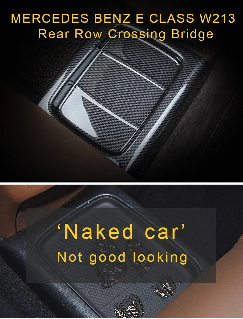 Накладка на рамку заднего среднего пола, наклейка, аксессуары для салона Mercedes Benz E Class W213- авто