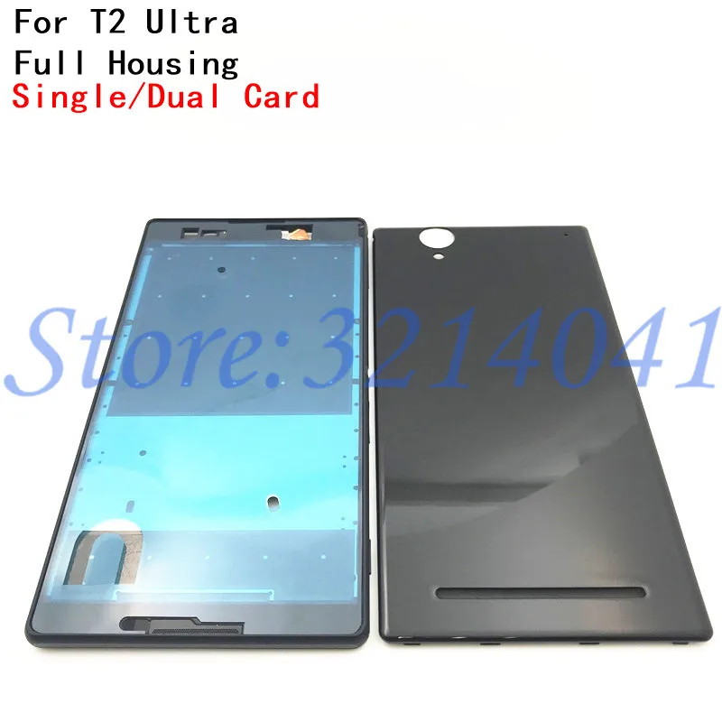 

Original 6.0 inches Single card For Sony Xperia T2 Ultra Middle Frame Plate Front Bezel Housing +Adhesive +Battery Back Cover