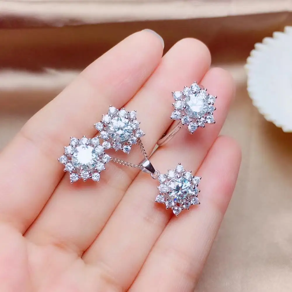 

Jewelry Qi Xuan_Fashion Jewelry_1 Carat Moissanite Pendant Necklace Set_S925 Solid Silver Woman Necklace_Factory Directly Sales