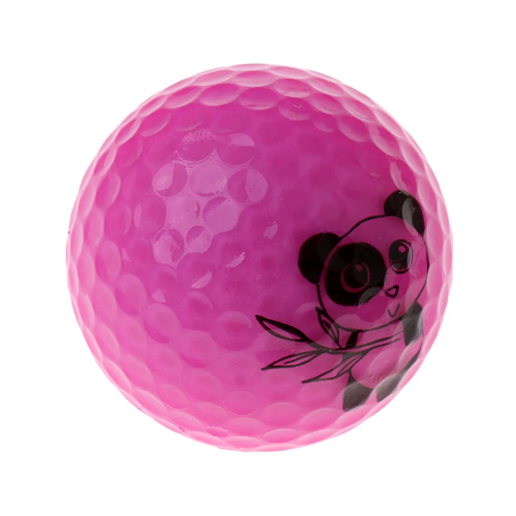 Golf Driving Ball Double Layer Golf Ball Cute Panda Golf Range Practice Ball Flexible Elastic Training Golf Ball