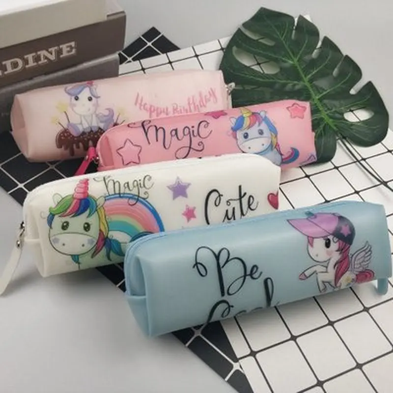 

1pcs Unicorn Pencil Case Cute Stationery Novelty Cartoon Pencil Pouch Student Gift Pen Case CutePrint Kawaii Bag School Supplies