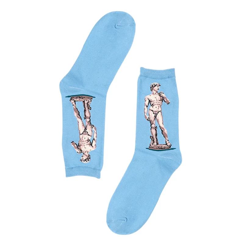[WPLOIKJD] Модные Потрясающие носки в стиле Харадзюку С 3D принтом для женщин и мужчин, знаменитые забавные Носки с рисунком Ван Гога, Calcetines Mujer - Цвет: 8