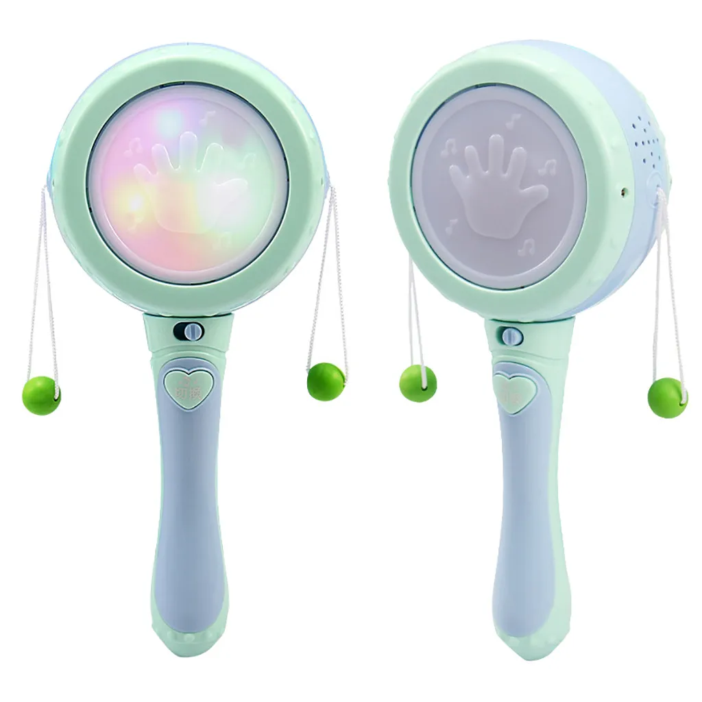 Fun Shaking Rattle Drum Puzzle Hand Bell Baby Kids Musical Toy Gift