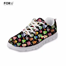 FORUDESIGNS/повседневная обувь на плоской подошве, женская обувь милое животное, сова печатных Для женщин на шнуровке модная обувь Туфли без каблуков женская обувь светло zapatos mujer