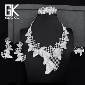 

GODKI Trendy Luxury Bowknot 4PC Nigerian Jewelry Set For Women Wedding Cubic Zirconia Crystal CZ Dubai Bridal jewelry Set