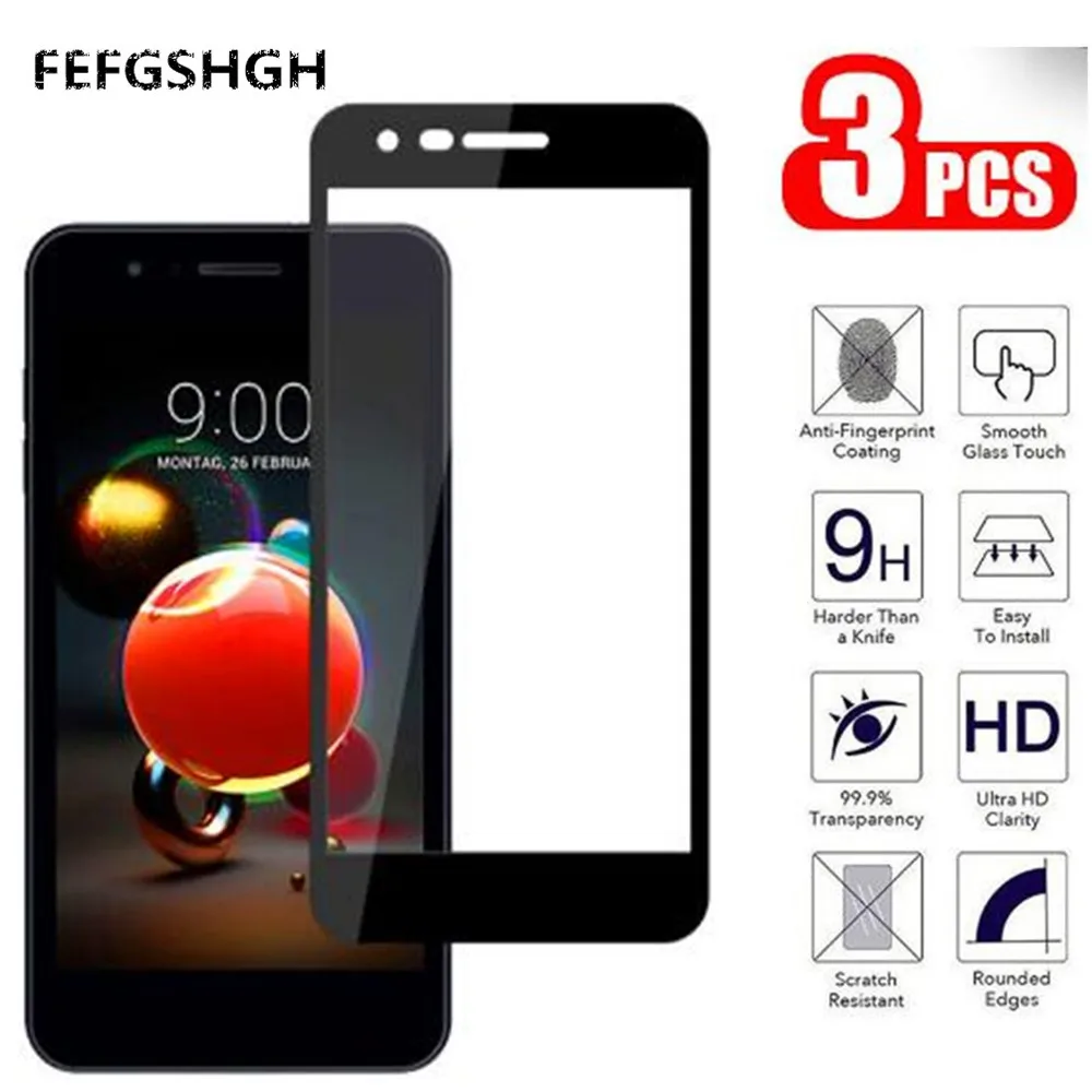 

Tempered Glass Full Coverage Film Protection Shield Screen Protector for LG Aristo 2 K9/K8 2018/Zone 4/Aristo 2 Plus/Fortune 2