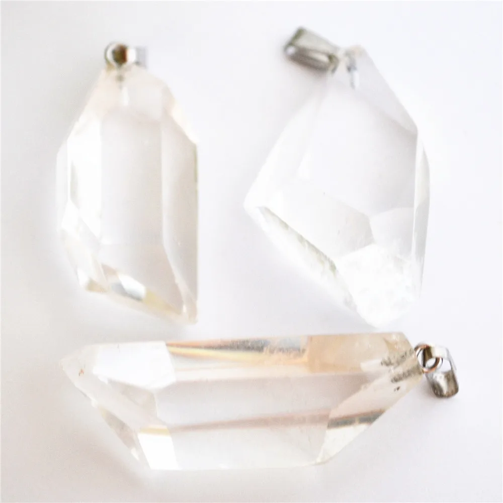 

Hot! Fashion Natural Stone Clear Crystal Quartz Pendants&Necklace Irregular For Jewelry Making 1Pcs High Quality Free Shipping