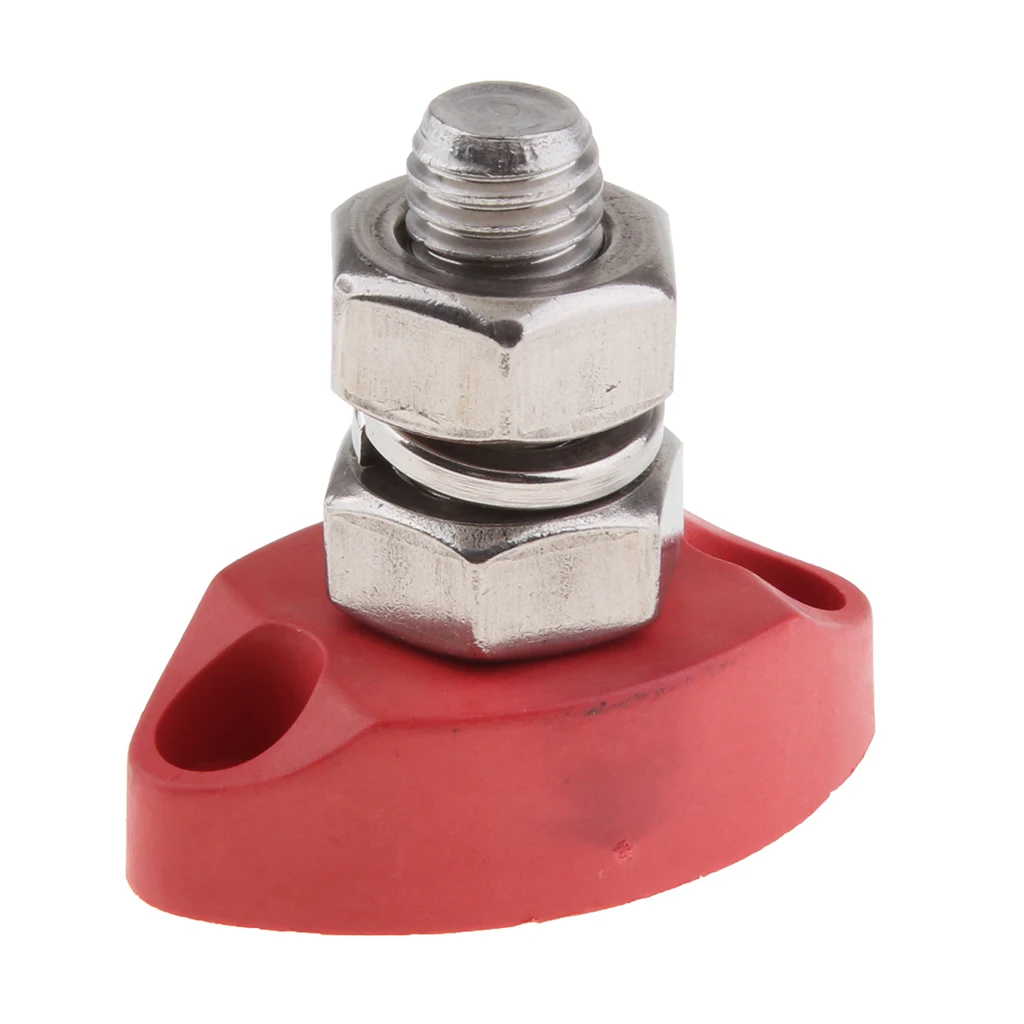 Red Junction Block Power Post Insulated Terminal Stud 10mm 3/8