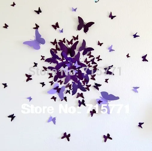 

New Home Decoration 90 pcs ebay Hotsale 3D art butterflies wall stickers butterfly decoration DIY home decor wedding decoration
