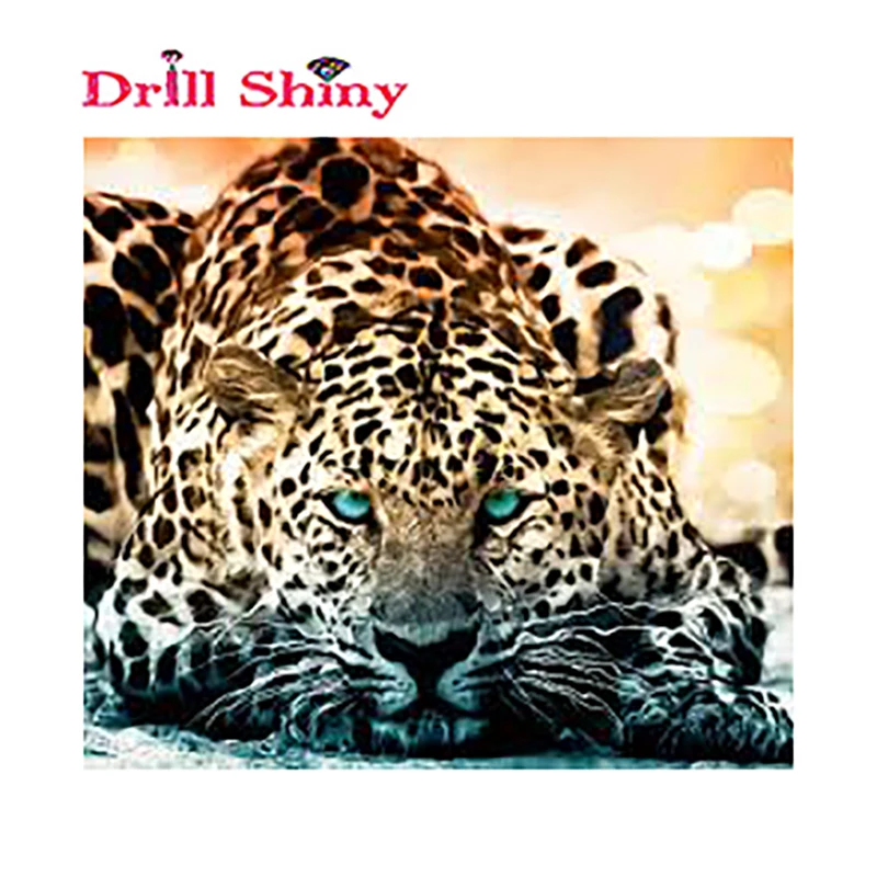 

NEW Arrival diy diamond leopard photo embroidery diamond cross stitch full Square mosaic rhinestone embroidery
