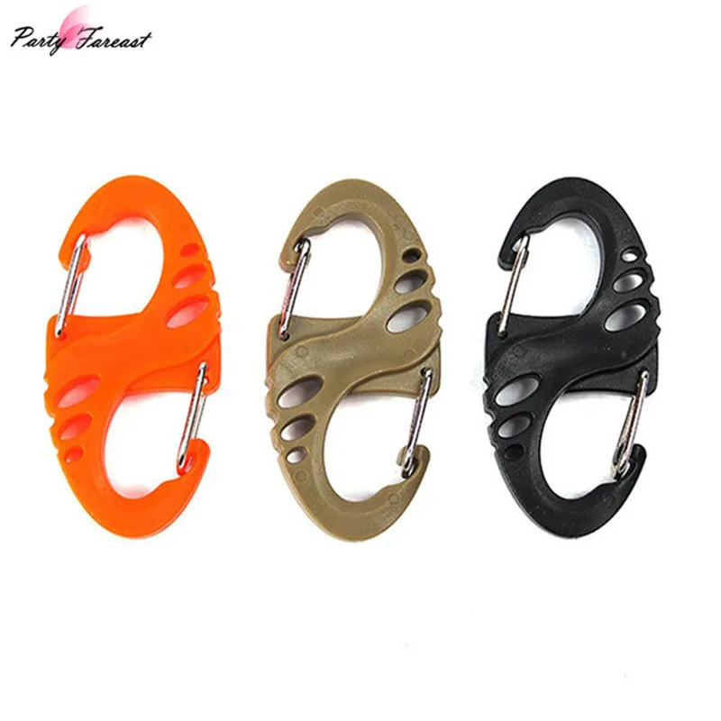 

PF Steel Outdoor Equipment Keychain S-type Buckle Climbing Backpack Quick Draws Carabiners Key chain Key Ring Accessories YS065