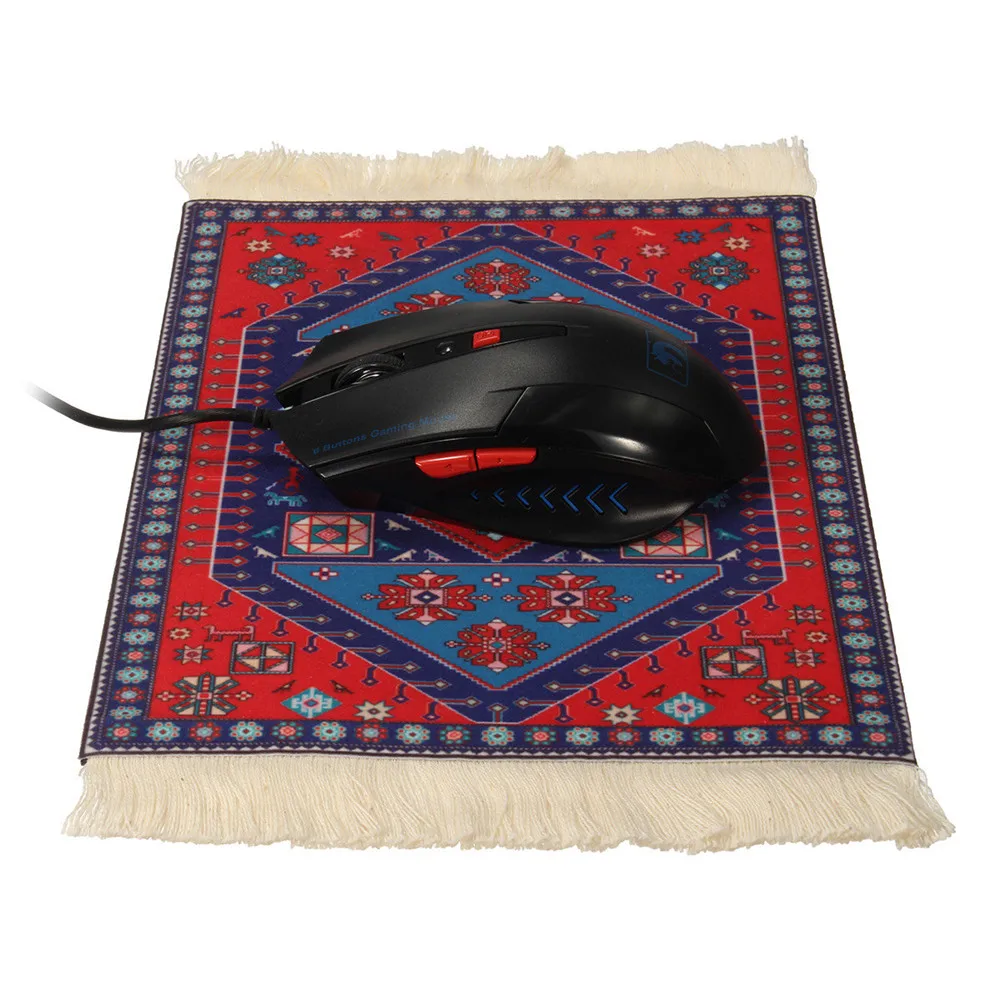 

Perzische Mini Geweven Tapijt Mat Mousepad Retro Stijl Tapijt Patroon Cup Muismat met Fring Home Office Tafel Decor craft