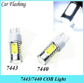 

Car Flashing 2Pcs 7443 7440 WY21W W21 T20 7.5W COB LED Car Turn Singal Brake Backup Parking Stop lights White Yellow Red