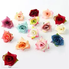 Новинка, 10 шт., искусственный цветок, 7 см, Шелковый свернутый цветок розы, голова, украшение для свадьбы, вечеринки, дома, сделай сам, венок, скрапбук, Подарочная коробка, ремесло