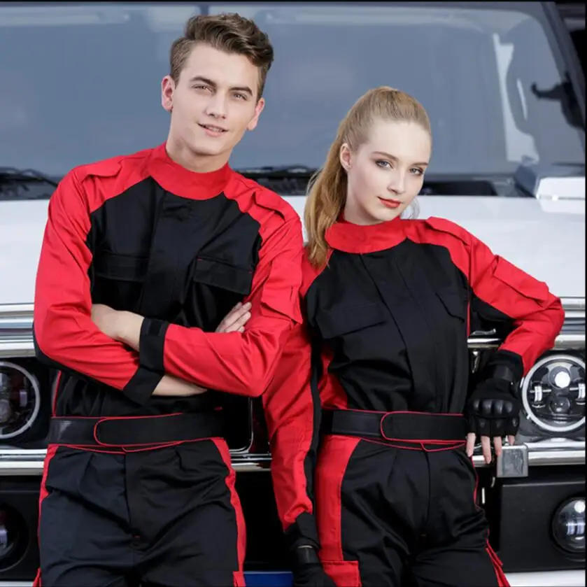 

S-4XL Spring and autumn long-sleeved repair clothes for men and women Workwear cotton overalls protective plus size uniform sets