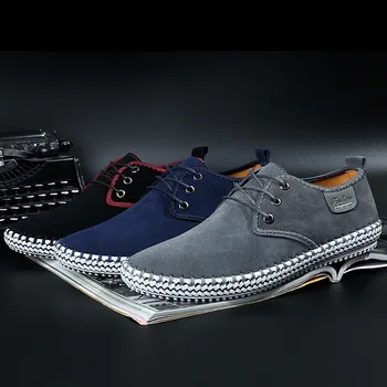 

100% Genuine Leather Shoes Men Loafers Suede Leather Men Casual Shoes Male Footwear Brand Driving Shoes Comfortable KA1652