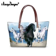 Женская сумка для покупок винтажная 3D лошадь сумка через плечо женская сумка через плечо пляжные сумки с HD принтом маленькая белая балестра