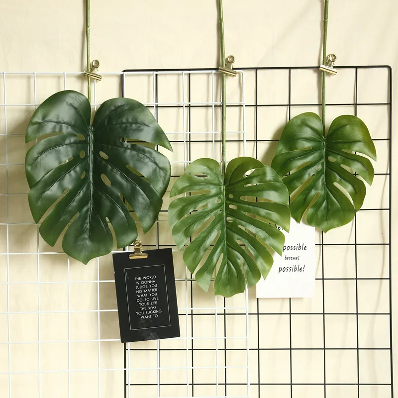 

Large Artificial Green Plants Leaves Home Garden Decoration Fake Plants Photography Background Monstera Leaves