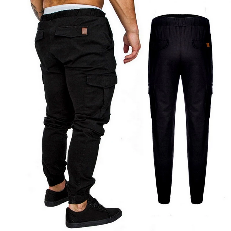 CYSINCOS осенние мужские брюки карго хип-хоп шаровары джоггеры новые мужские брюки мужские однотонные брюки с несколькими карманами обтягивающие спортивные штаны
