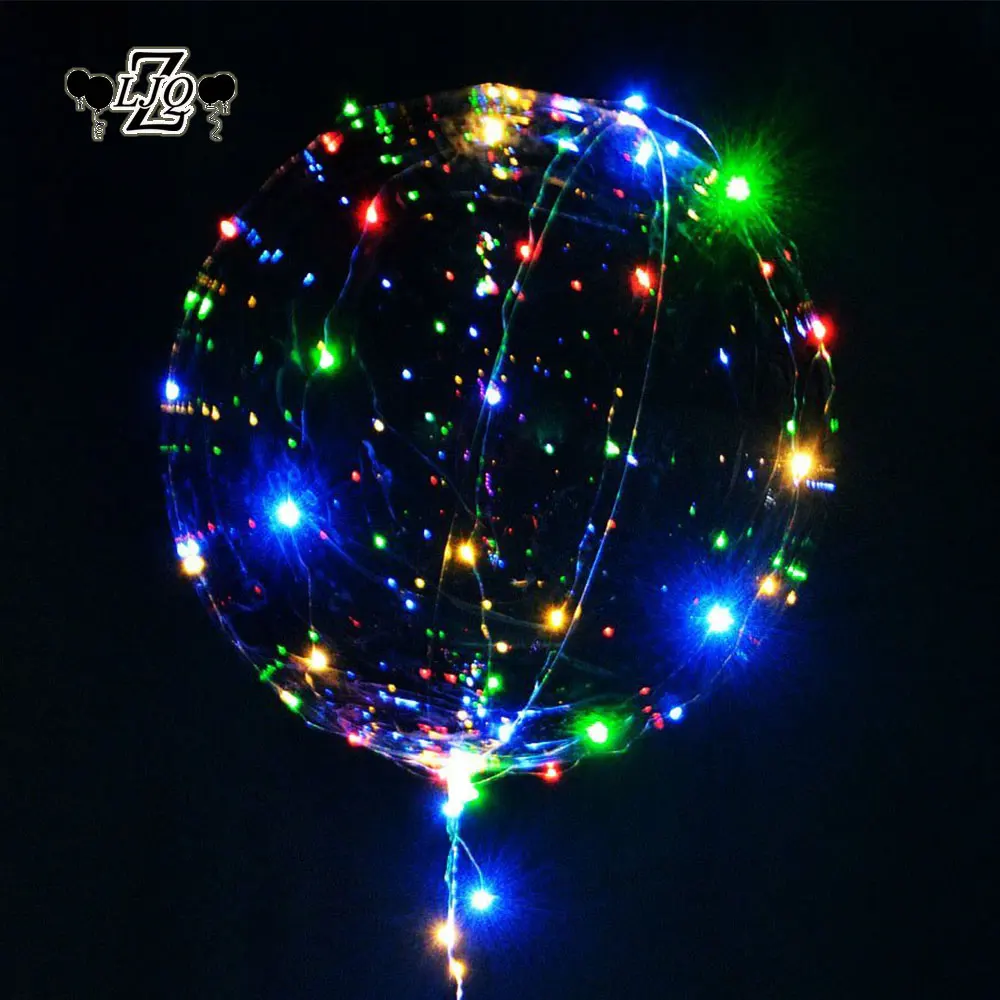 

ZLJQ 18/24inch Clear Bubble Balloon Luminous LED Lights String Up Balloons Heart Ball Wedding Hen Party Happy Birthday Supplies