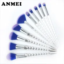 

10Pcs Professional transparent Makeup Brushes Set Powder Foundation Eyeshadow Make Up Brushes Cosmetics Soft Makeup Tool maquill