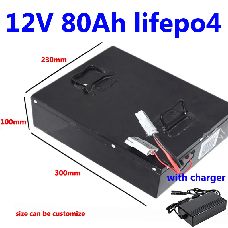 GTK литиевая 12v 80ah lifepo4 bateria с 100A BMS для LCTV аварийного освещения компрессор-холодильник караван Инвертор+ 5А зарядное устройство