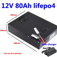 GTK литиевая 12v 80ah lifepo4 bateria с 100A BMS для LCTV аварийного освещения компрессор-холодильник караван Инвертор+ 5А зарядное устройство