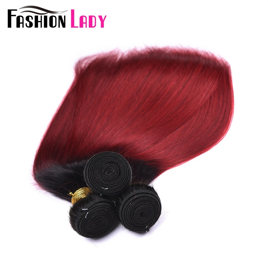 FASHION LADY Pre-Colored Human Hair Weave Ombre Color T1B/Burgundy 3 Piece Brazilian Straight Hair Human Hair Weft Non-Remy FASHION LADY Pre-Colored Human Hair Weave Ombre Color T1B/Burgundy 3 Piece Brazilian Straight Hair Human Hair Weft Non-Remy