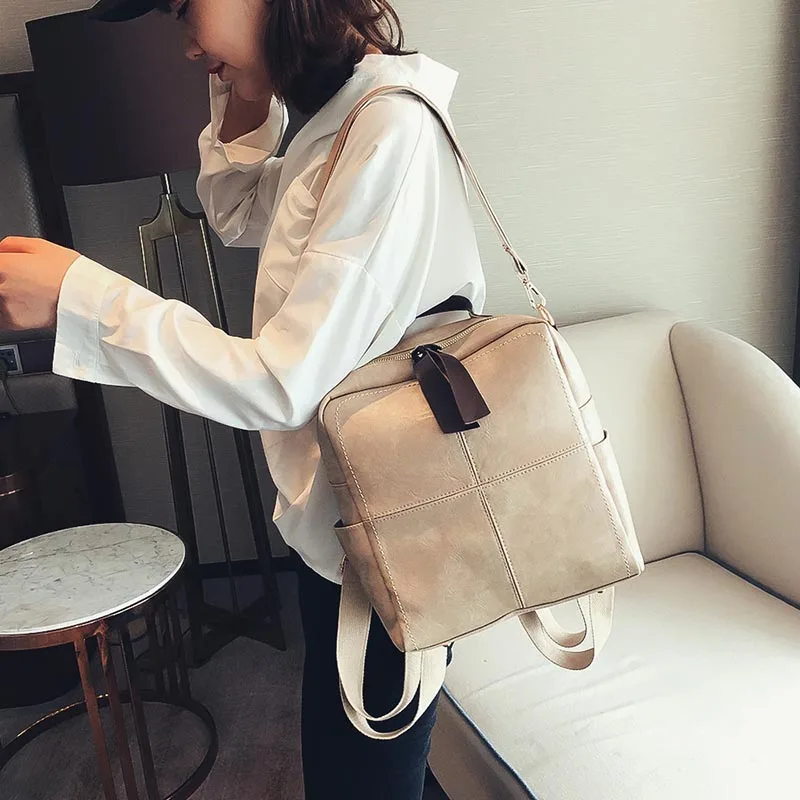 Las mujeres de Mochila de cuero suave bolso de hombro grande hembra de las chicas mochilas de viaje Mochila XA1203H