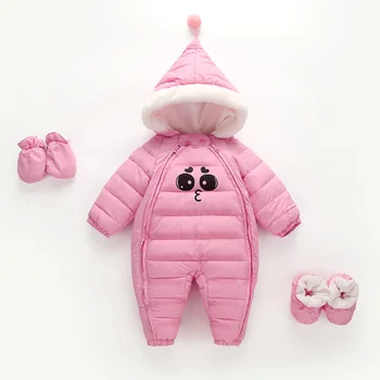 

2019 13M to 5 Years old Christmas hat Baby Creeping Clothes Girl Winter Quilted-Cotton Pants Overalls Dress Suit color hoodie
