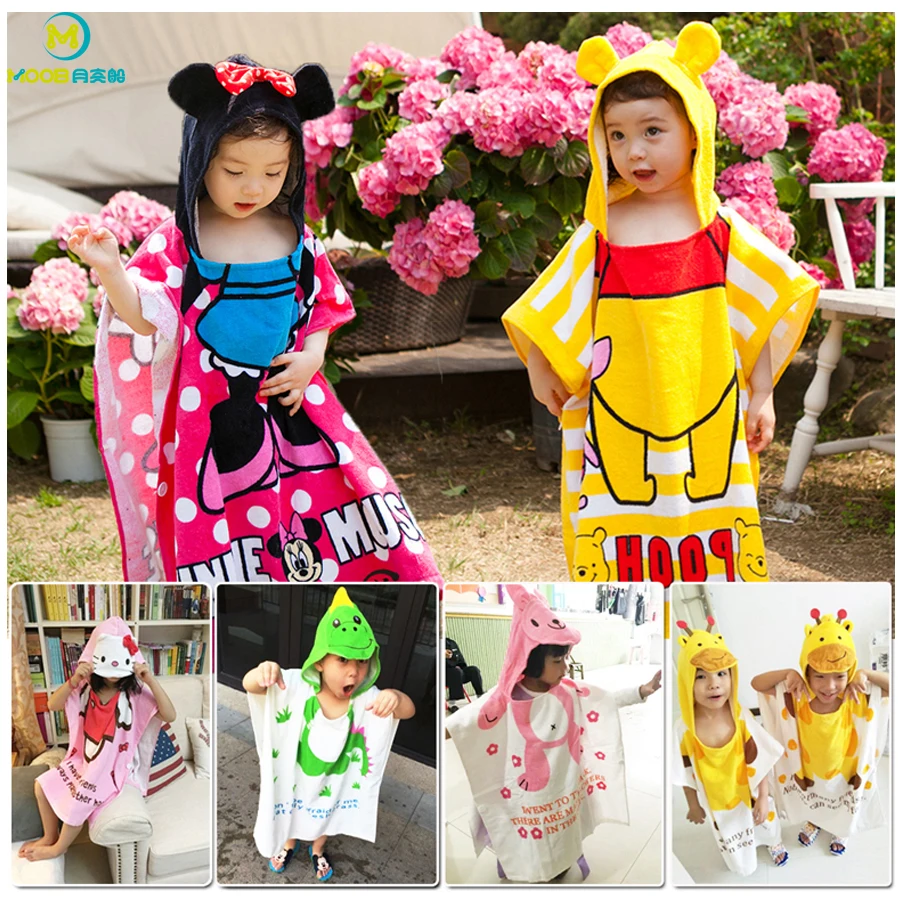 Baby Bath Hooded Towel Cartoon Animal New Born Baby Towels Bathrobes Kids Child Print Swim Beach Bath Towel Baby Stuff MOOB