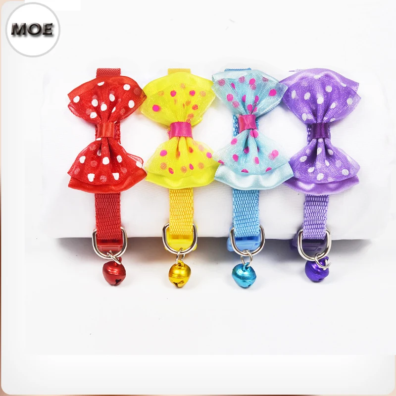 

2017 Eight Colors For Choose Pet Dog Cat Cute Bow With Bell Collar For Sale
