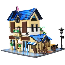 Город серии WanGe архитектура наборы совместимы Франция Париж дом отель строительные блоки MOC Детские Кирпичи Игрушки