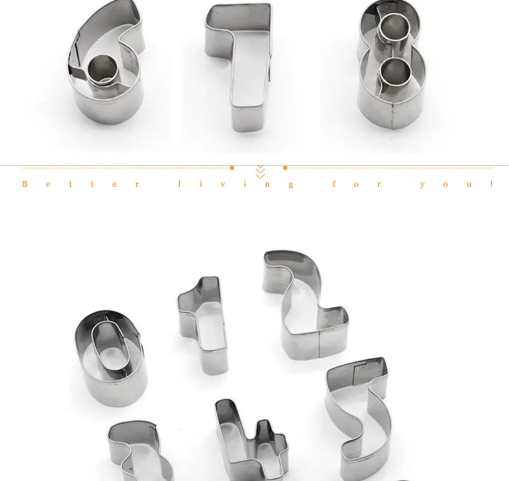 Baking Pastry Tools Stainless Steel Biscuit Cookie Cutter Number Shapes Cookie Mold Pastry Baking Accessories 9pcs (3)