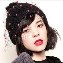 1 шт./лот) хлопок Женская мода Skullies& Beanies романтические цветные снежинки Чистая Пряжа Мантилья шапки(черный, серый