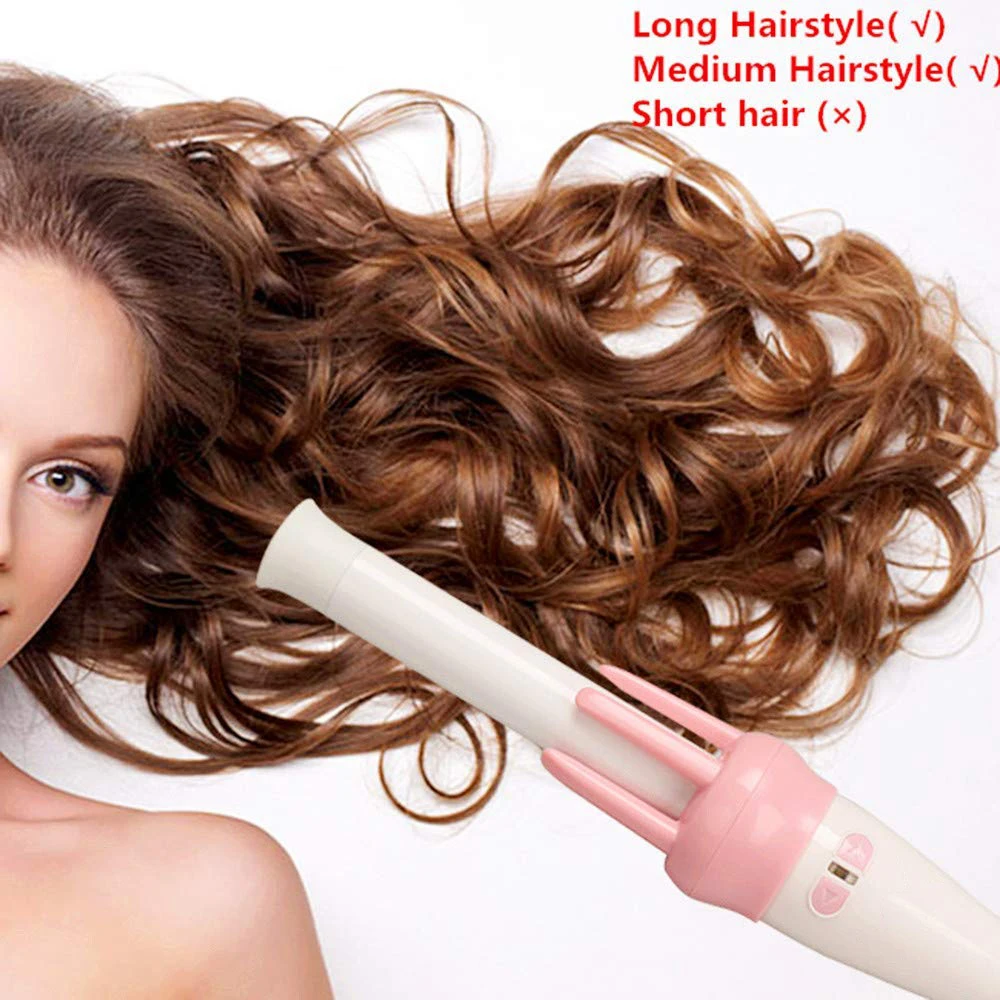 

Automatic Hair Curler Ceramic Curling Iron Magic Hand Heat Up Fast 360 Rotating Wand for Women Girls