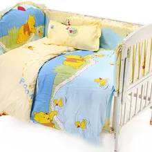 Акция! 6/7 шт. для новорожденных Постельное белье хлопок унисекс детская кроватка Постельные принадлежности кроватки комплект 120*60/120*70