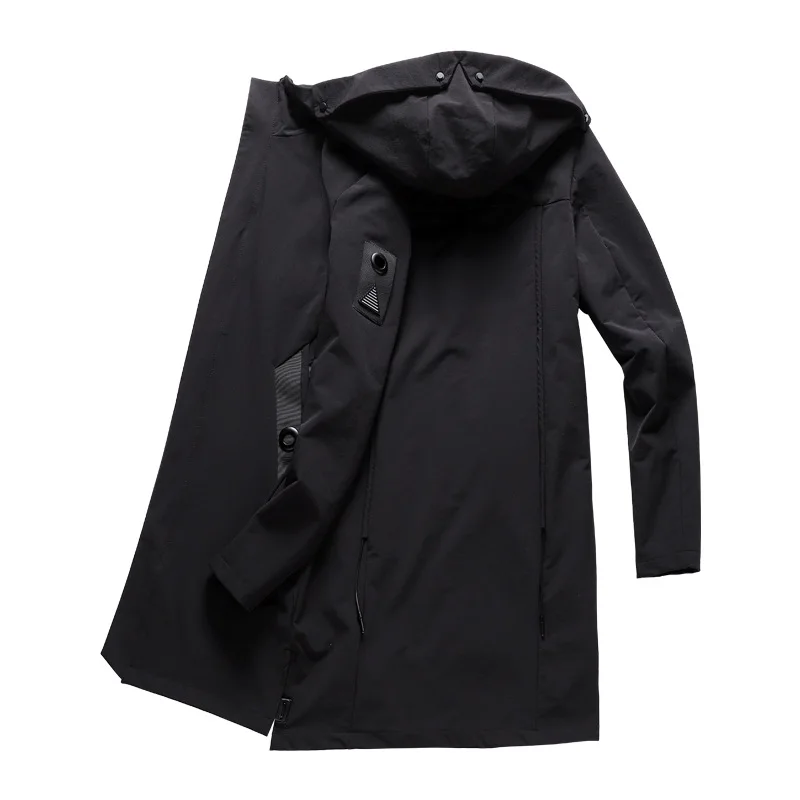 Плюс Размеры 4XL с капюшоном воротник осень ветровка Пиджаки мужские Куртки 125